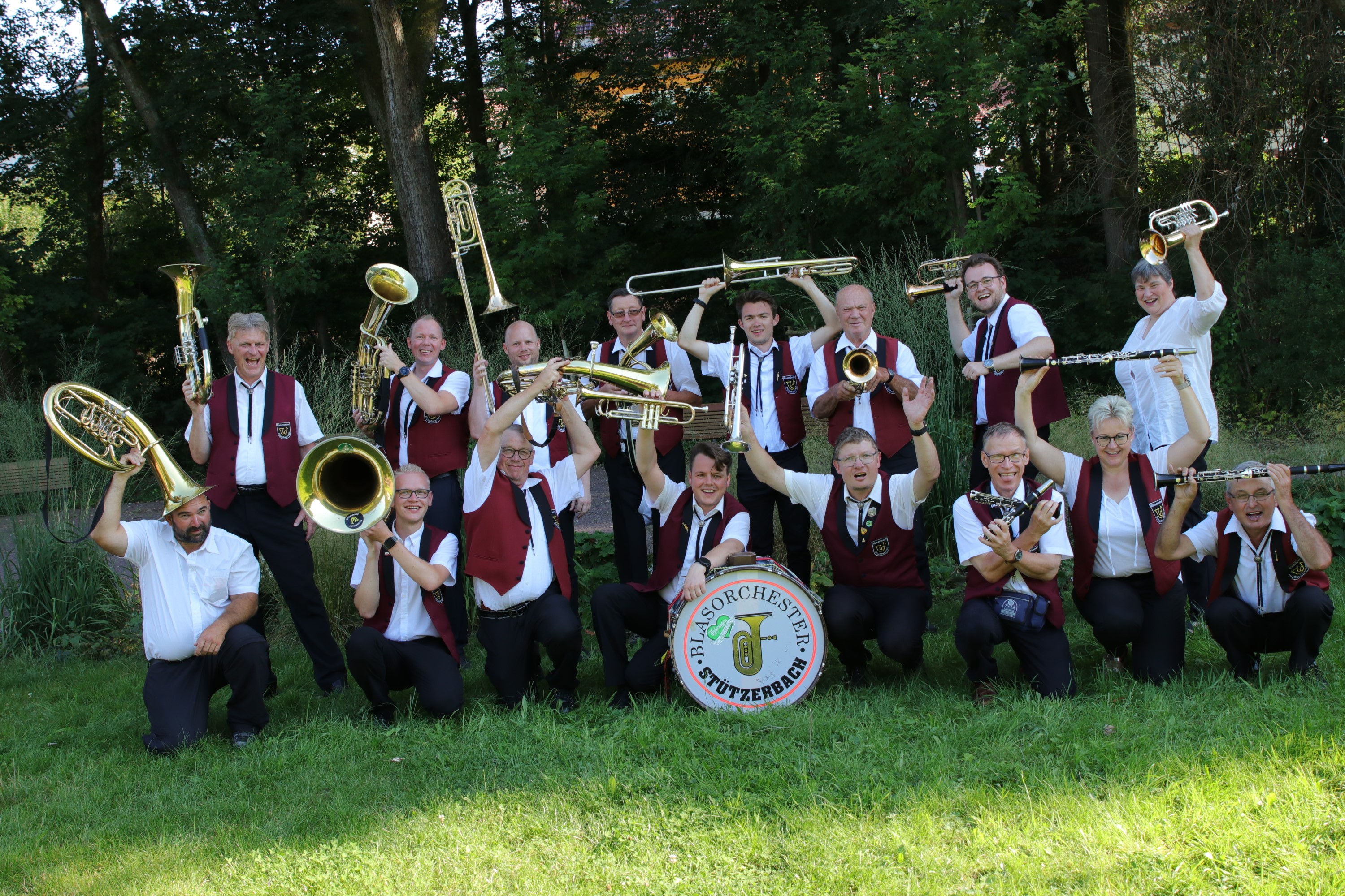 Gruppenfoto des Blasorchesters Stützerbach